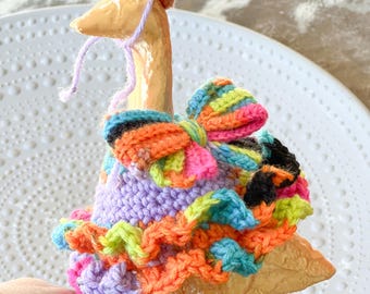 PATTERN for 7 inch DESK Goose Party Dress Outfit Digital Download Crochet Pattern Only