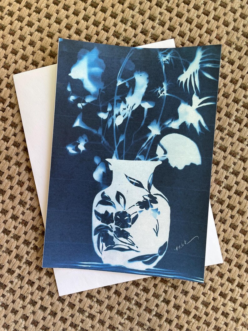Cyanotype Art Cards: Bundle of 4- from original cyanotype art zdjęcie 7