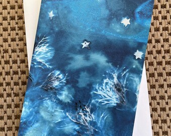 Cyanotype Art Card: Night Branches - from original cyanotype art