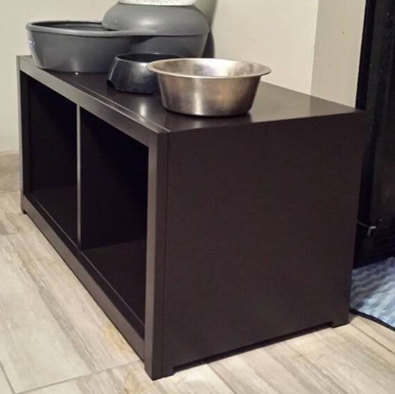 dog feeding station with storage
