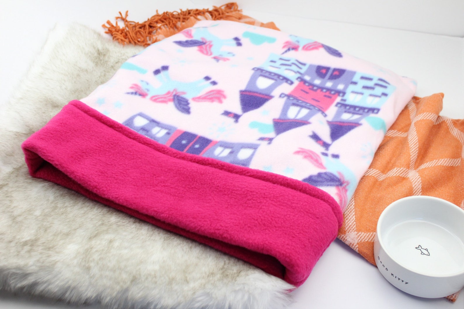 Princess Theme Cat Sleeping Bag Castle Cat Bed Etsy