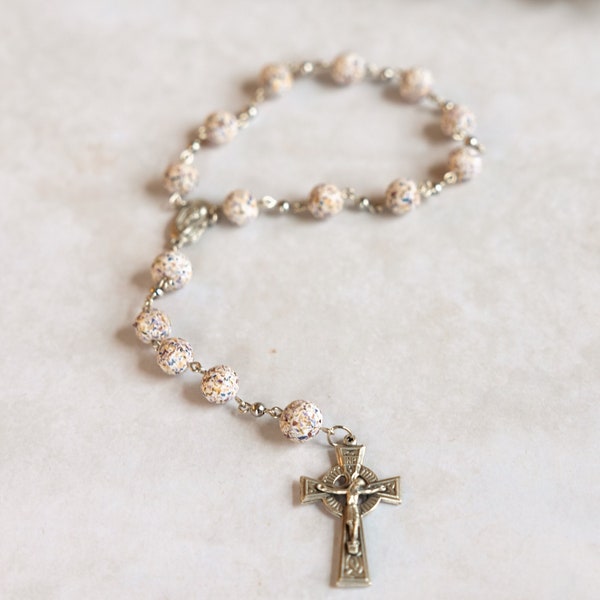 Flower Memorial One Decade Rosary : Flower Petals from Wedding, Funeral, Baptism, Shower, Anniversary, Birth, Special Occasion