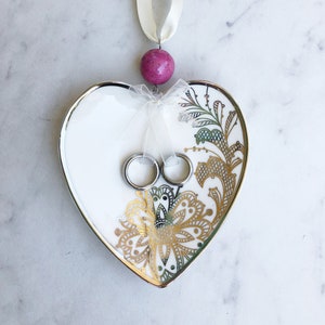 Flower Memorial Bead Wedding Ring Heart Keepsake Ornament:Petals from Wedding, Shower, Anniversary