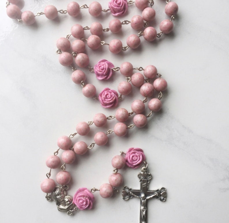 Flower Memorial Rose Bead Rosary Petals from Wedding Etsy