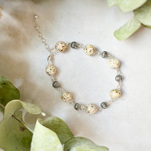 Flower Memorial Beaded Bracelet: Flower Petals from Funeral, Wedding, Anniversary, Special Occasion