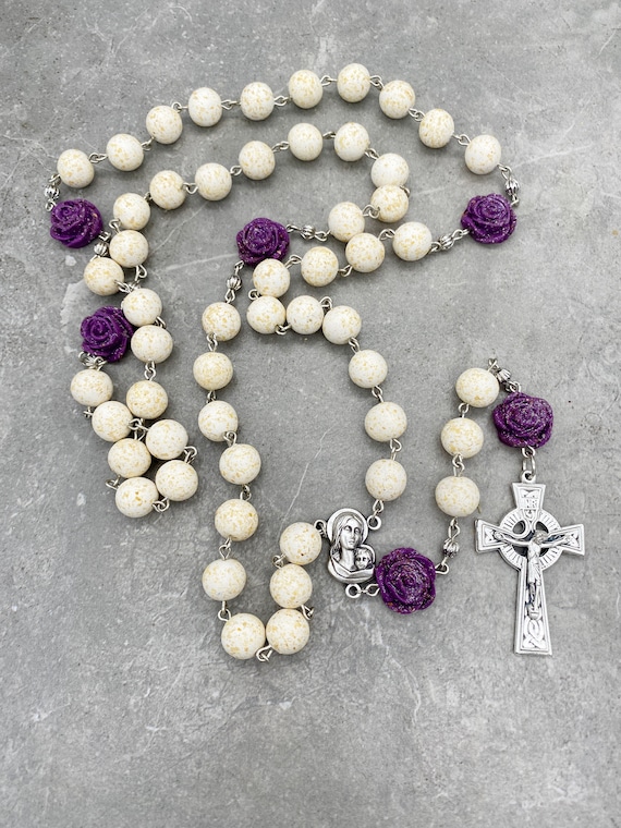 Flower Memorial Rose Bead Rosary Petals From Wedding Funeral