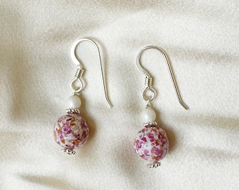 Flower Memorial Bead Earrings:Petals from Wedding, Funeral, Baptism, Shower, Anniversary, Birth, Special Occasion