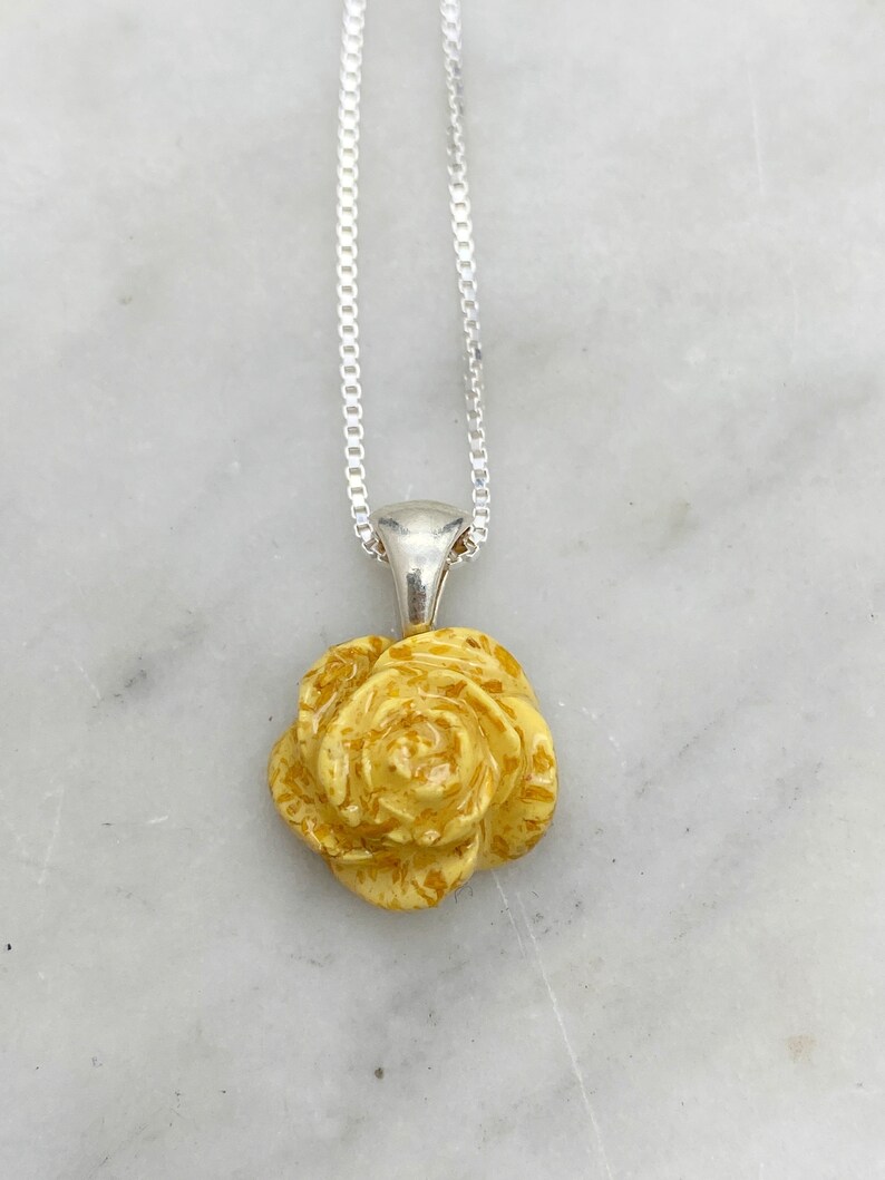 Flower Memorial Rose Pendant Petals From Wedding Funeral Etsy