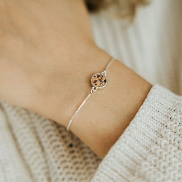 Flower Petal Memorial Bracelet: Sterling Silver Keepsake Jewelry