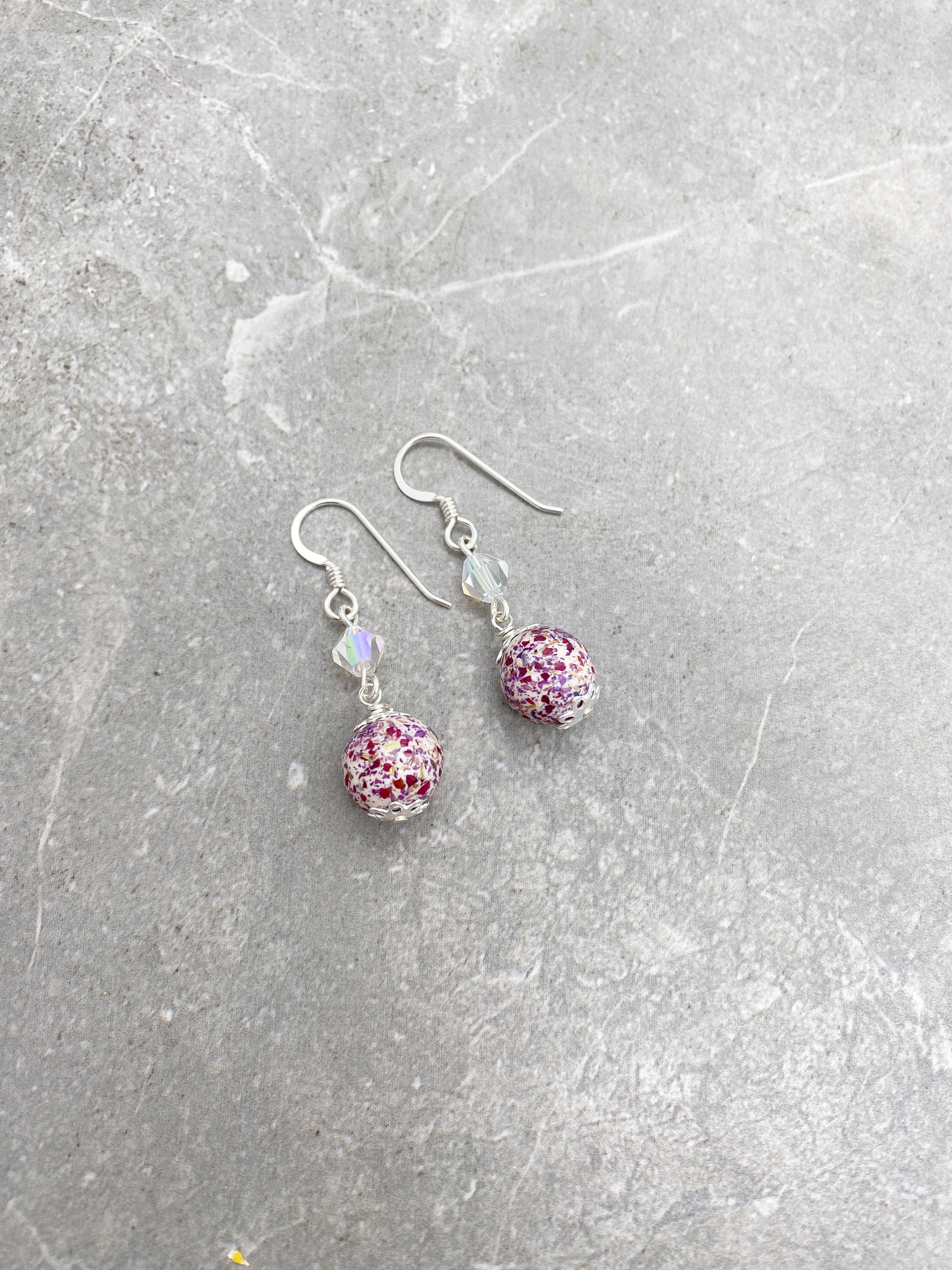 Flower Memorial Bead Earrings:petals From Wedding Funeral - Etsy