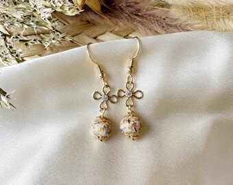 Flower Drop Earrings: Flower Petals from Wedding, Funeral, Baptism, Shower, Anniversary, Birth, Special Occasion