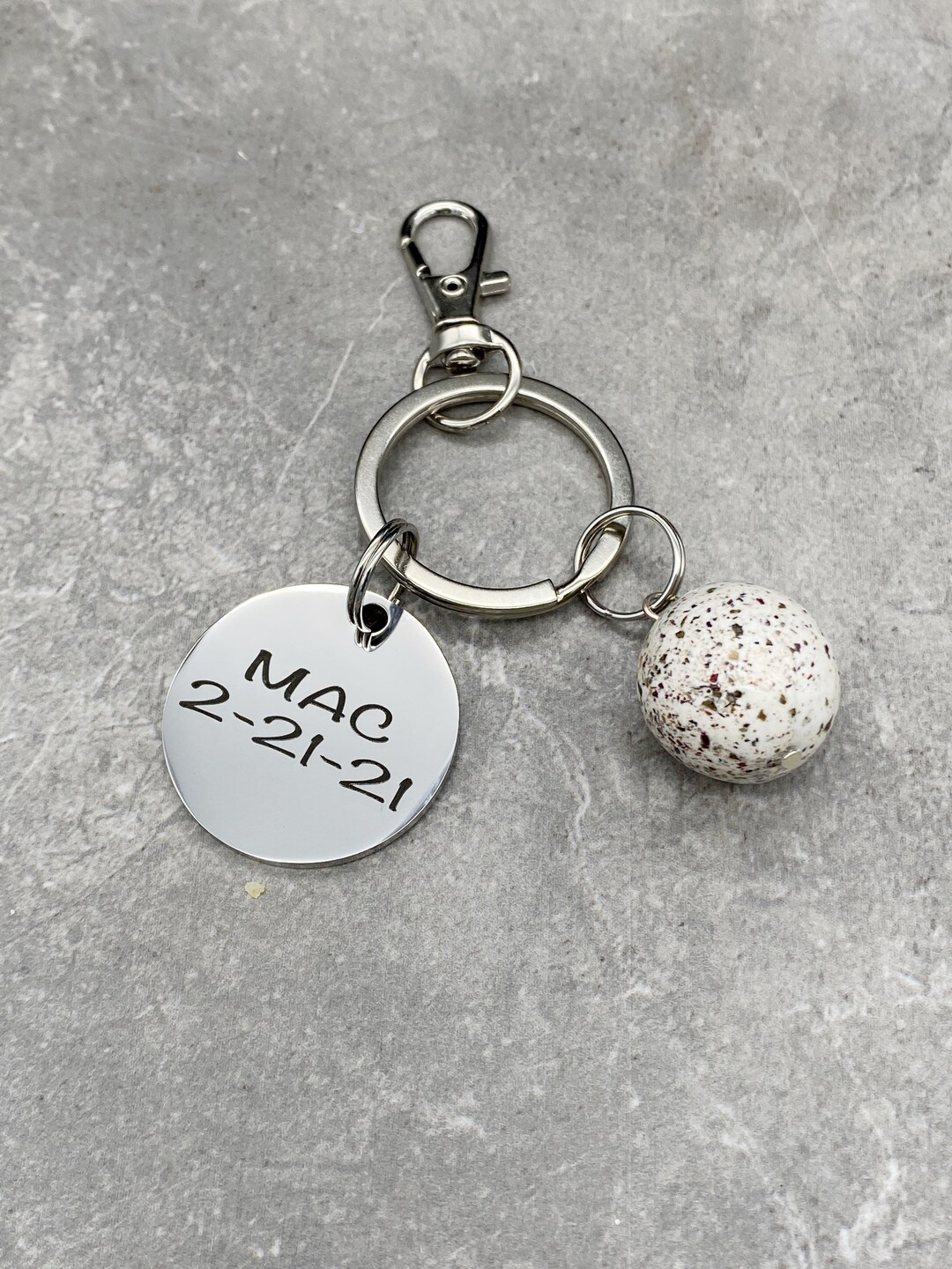 Flower Petal Keepsake Memorial Engraved Keychain Petals From Wedding