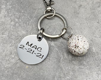 Flower Petal Keepsake Memorial Engraved Keychain: Petals from Wedding, Funeral, Baptism, Shower, Anniversary, Birth, Special Occasion