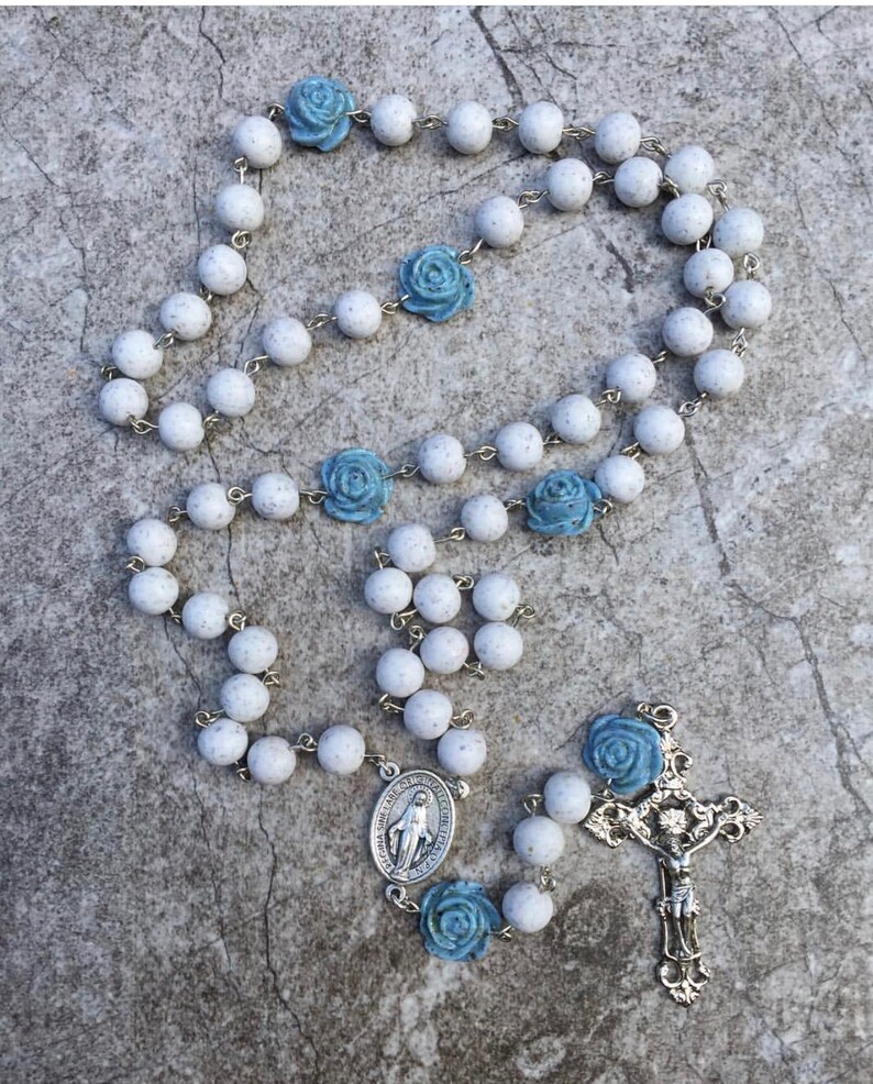 Flower Memorial Rose Bead Rosary Petals From Wedding Etsy