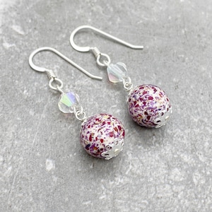 Flower Memorial Bead Earrings:Petals from Wedding, Funeral, Baptism, Shower, Anniversary, Birth, Special Occasion