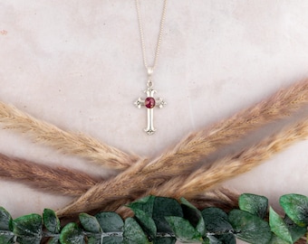Flower Memorial Flower Small Cross Pendant : Flower Petals from Wedding, Funeral, Baptism, Shower, Anniversary, Birth, Special Occasion