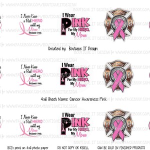 Cancer Awareness - 25mm/1in Bottle Cap Image - 4x6 Sheet