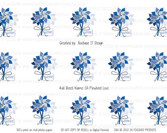 Child Abuse Awareness - Pinwheel Love - 4x6 - 1 inch BCI