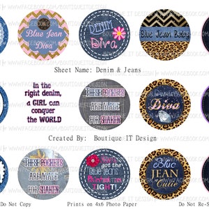 Denim & Jeans - Blue Jean Baby - 4x6 - 1 inch bottle cap images