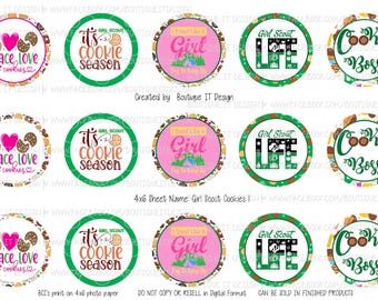 Scout - GS - BCI SET ~ 25mm/1in Bottle Cap Image - 4x6 Sheet