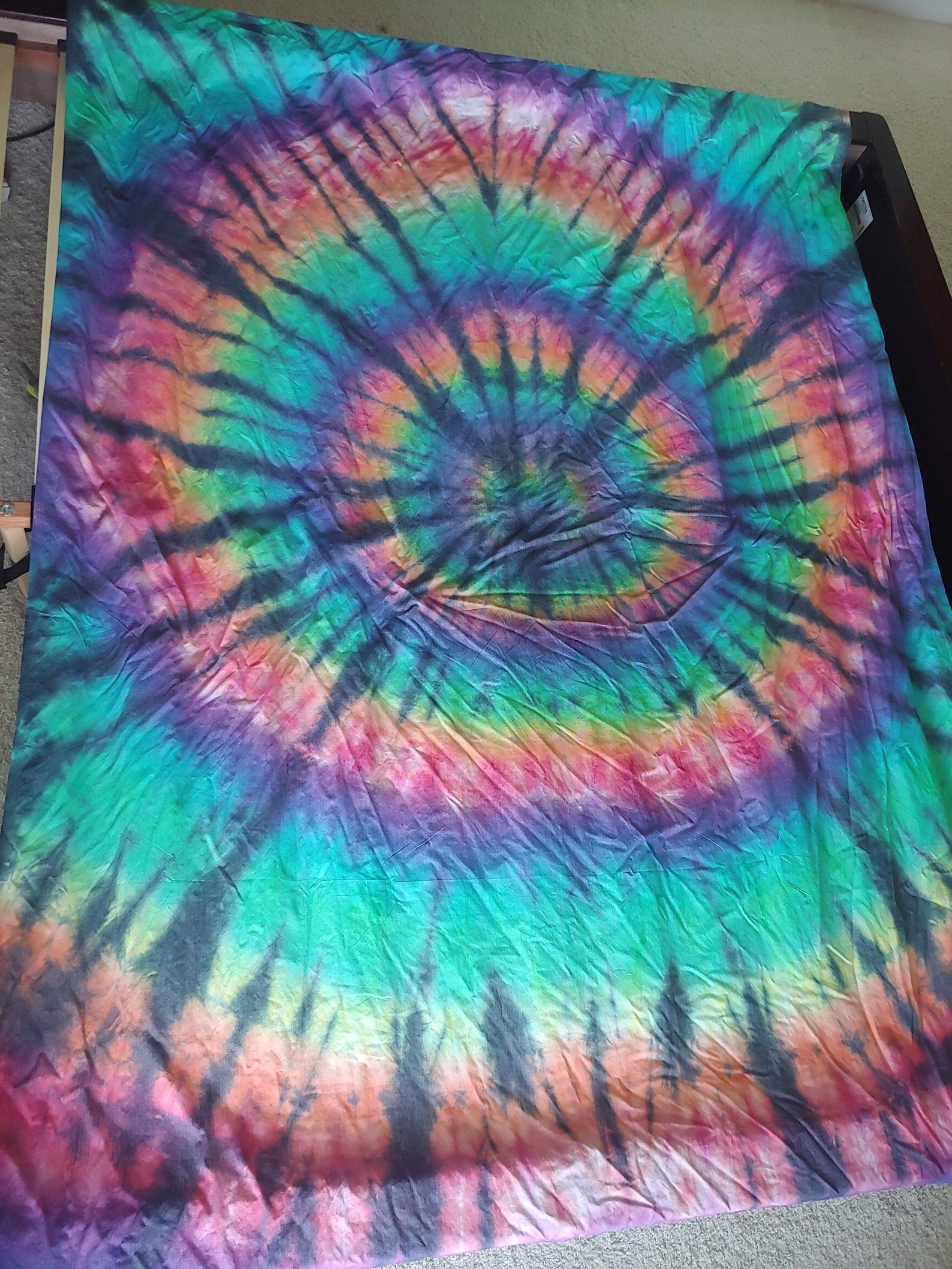 Black Rainbow Tie Dye Tapestries - Etsy