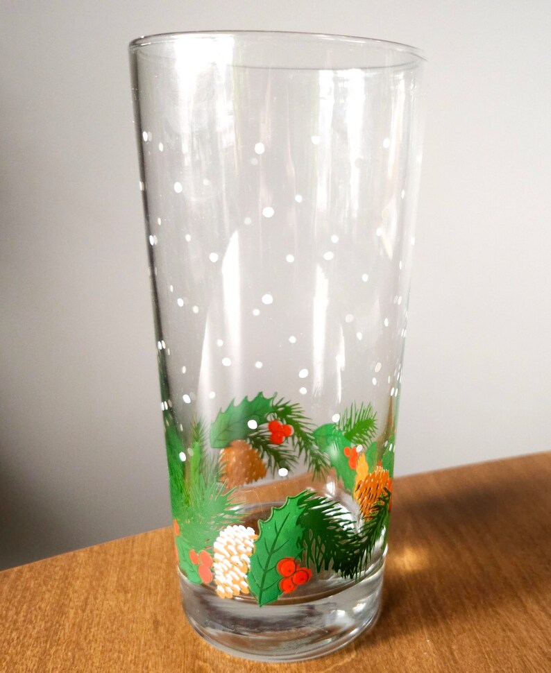Vintage Libbey Christmas Glasses Set of 3 Etsy