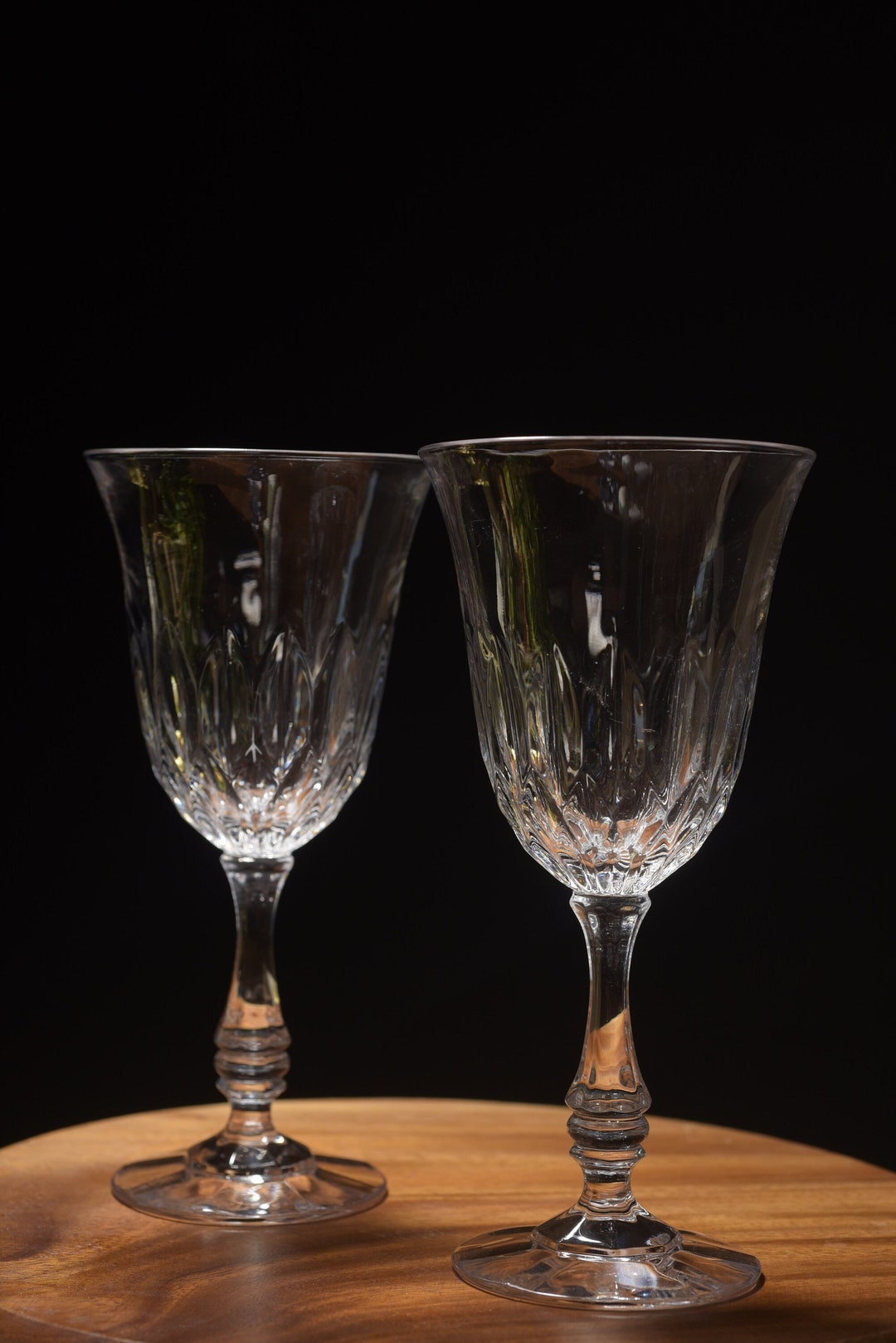 Fostoria Kimberly Crystal Stem 2990 6 1/2 Vintage Wine Glasses Set of 2