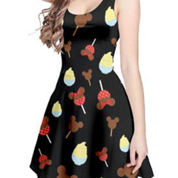 Vestido Disney Snacks // Vestido Disney // Látigo Dole // Disneyland // Barra de helado de Mickey // walt disney world