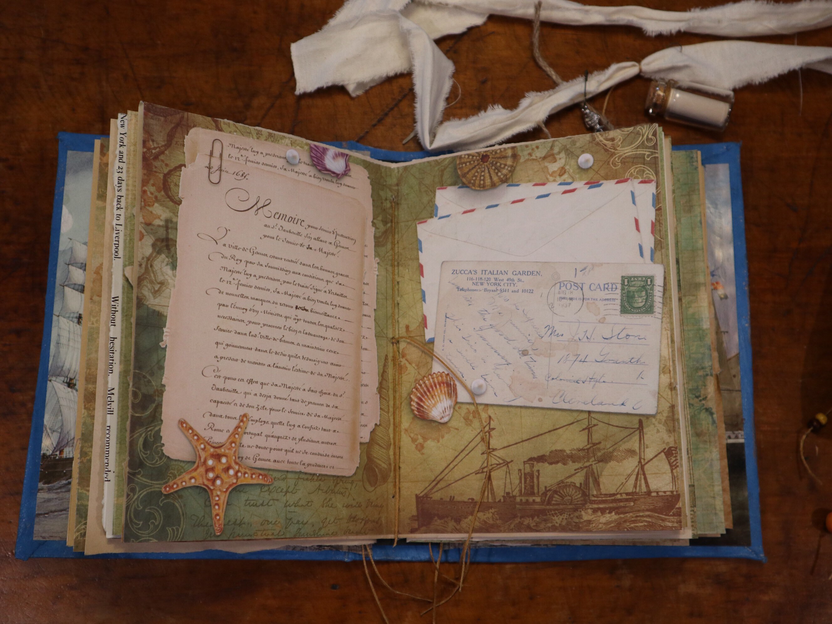 Blue Nautical Boat Journal Junk Journal Photo Album Airbnb Etsy UK