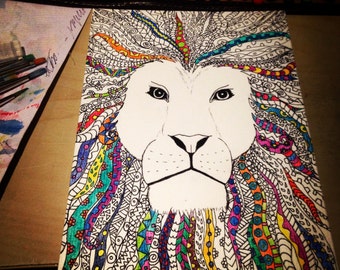 Lovely Lion Colouring Page, self-care activity