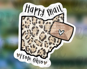 Automatic download - Happy Mail From Ohio - Leopard Animal Print - Sticker - Sticker File