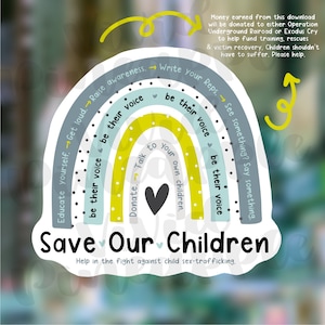 Automatic download - Save Our Children - Be Their Voice - End Human Trafficking - Sticker - Sticker File