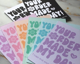 50 SMILEY THANK YOU Cards - Personalize with Handwritten Message - Single Side Print - Small Business Cards