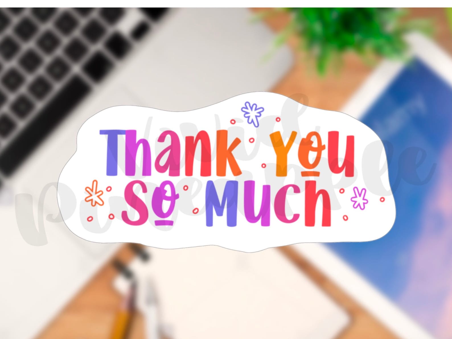 Automatic download Thank you so much Sticker File Etsy