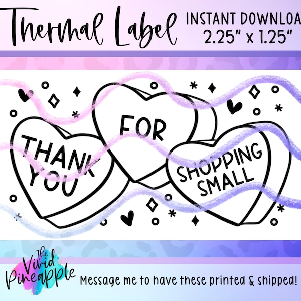 Valentines Day Digital Sticker Download - Thermal Printer Label Download - For 2.25" x 1.25" Thermal Labels - Digital Sticker for Cricut