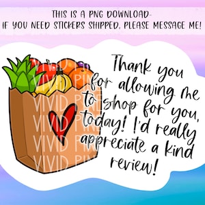 PNG Sticker Download - Thank You For Allowing Me To Shop For You - Kaufladen Einkaufen - Small Business Sticker Shopping Apps - Private Shopper