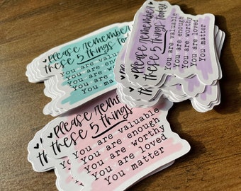 24 Affirmation Stickers - 3” Glossy Die-Cut Stickers - Please Remember - Small Business Stickers - Package Fillers - Freebies