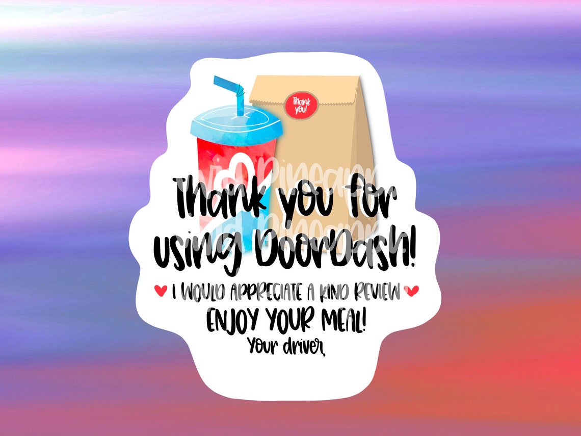 PNG Sticker Download Thank You for Using DoorDash GrubHub