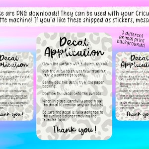 PNG Sticker Download - Decal Application Instructions - Animal Print Leopard Cheetah - Small Business Sticker