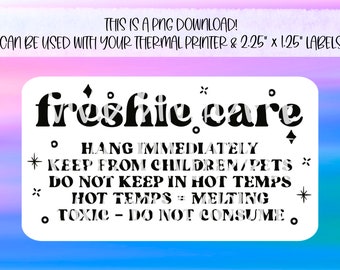 PNG Sticker Download - Freshie Care Instructions - Boho - Thermal Printer Label Download - 2.25” x 1.25” - Small Business Sticker