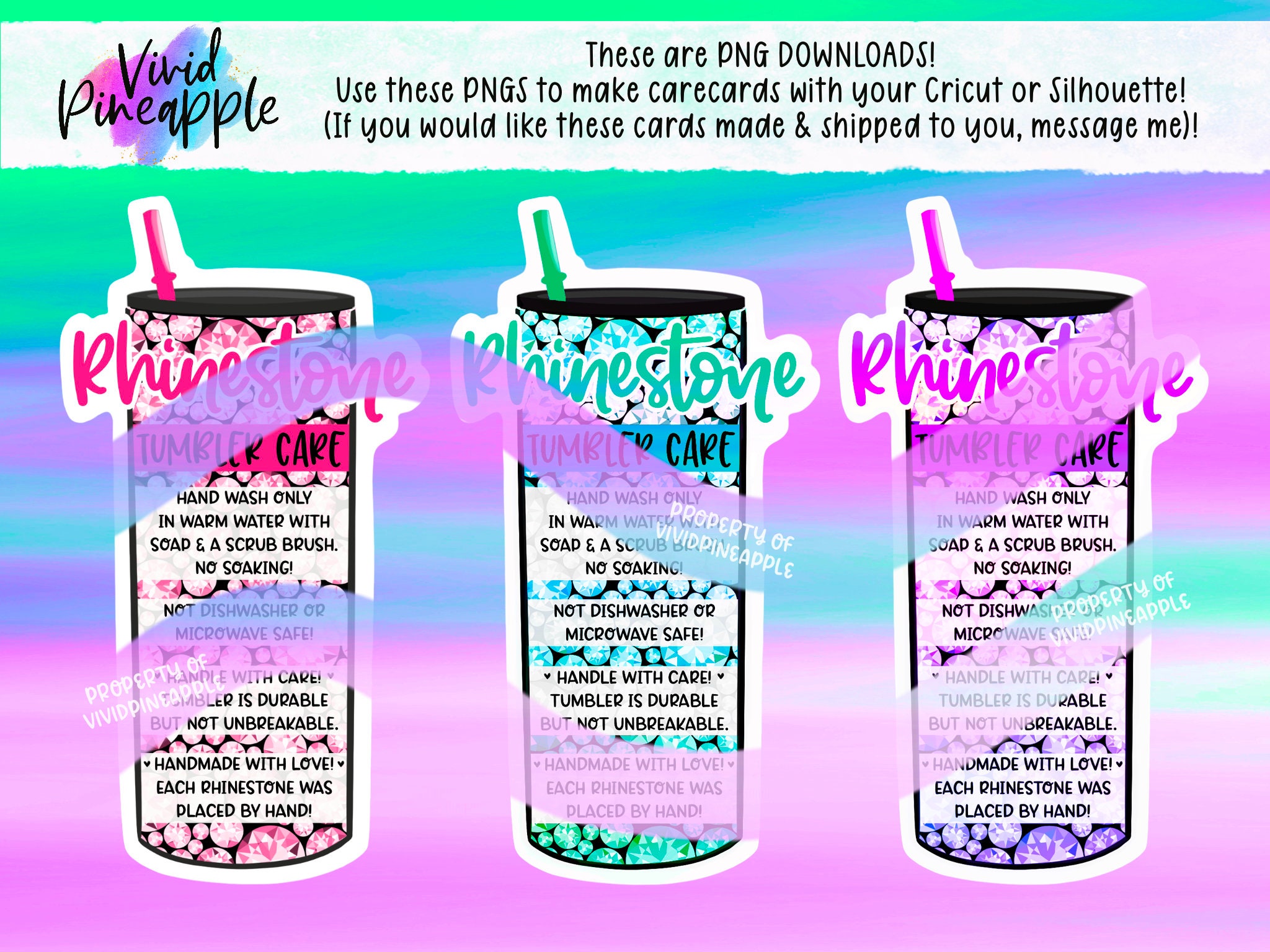 Skinny tumbler care card, sublimation tumbler care, Printable cut care  card, Cup care card, Sublimation Tumbler Care Card