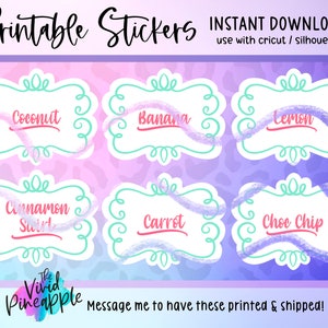 PNG Sticker Downloads - 17 Flavors - Bakery Stickers - Food Business Stickers - Food Label Stickers
