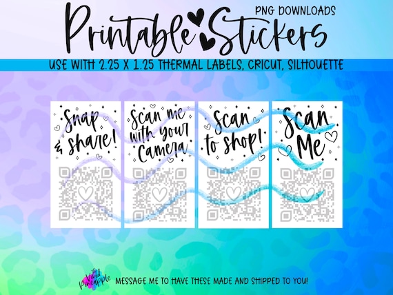 QR Code Thermal Printer Stickers Snap Share Labels Scan Me
