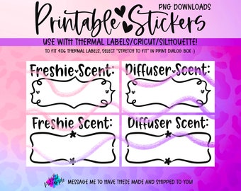 PNG Downloads - Freshie / Diffuser Scent Label - Thermal Printer Label Download - 2.25” x 1.25” - Small Business Sticker