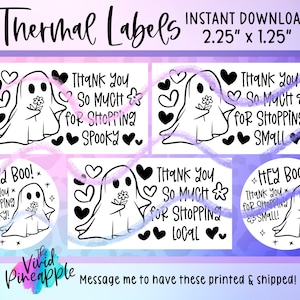 Descargar etiqueta PNG - Correo feliz - Correo espeluznante - Correo local - Etiqueta engomada de la pequeña empresa del fantasma de Halloween - Etiqueta engomada de la impresora térmica