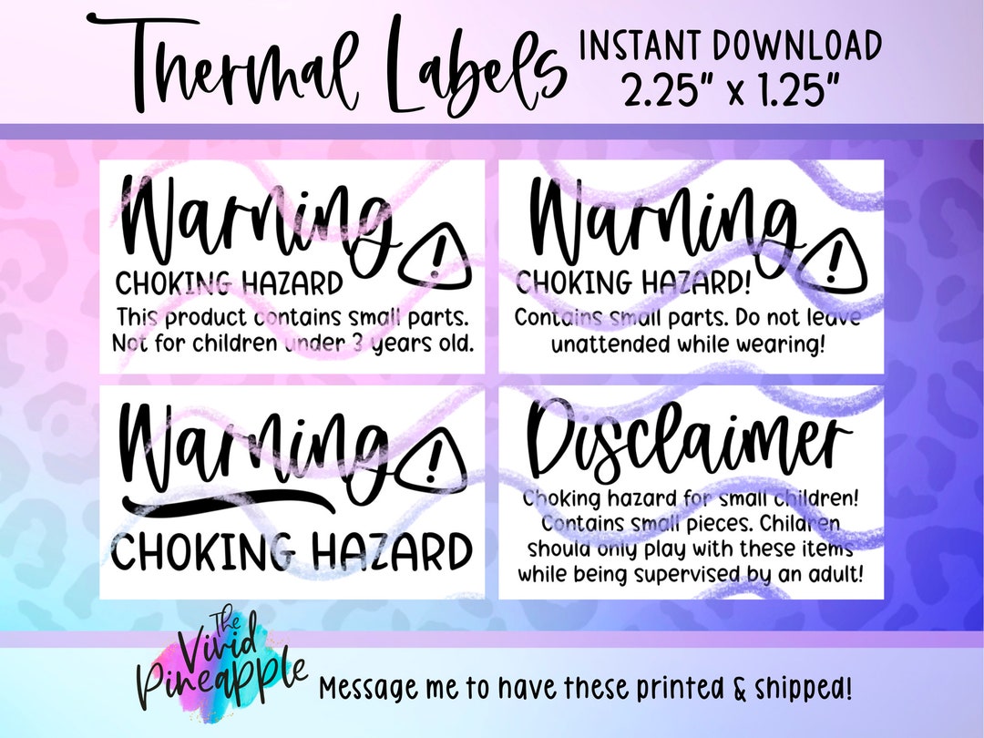 PNG Sticker Download Disclaimer / Warning Choking Hazard Thermal
