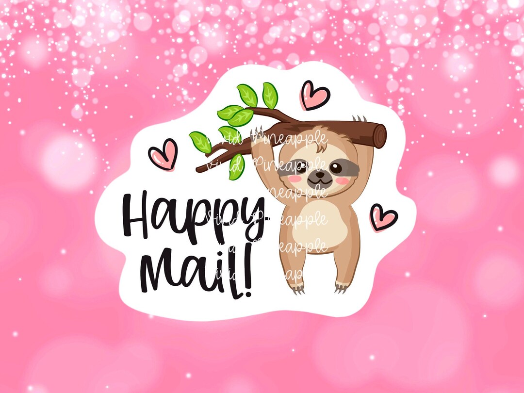 Automatic Download - Happy Mail - Sloth - Digital Sticker File - Etsy