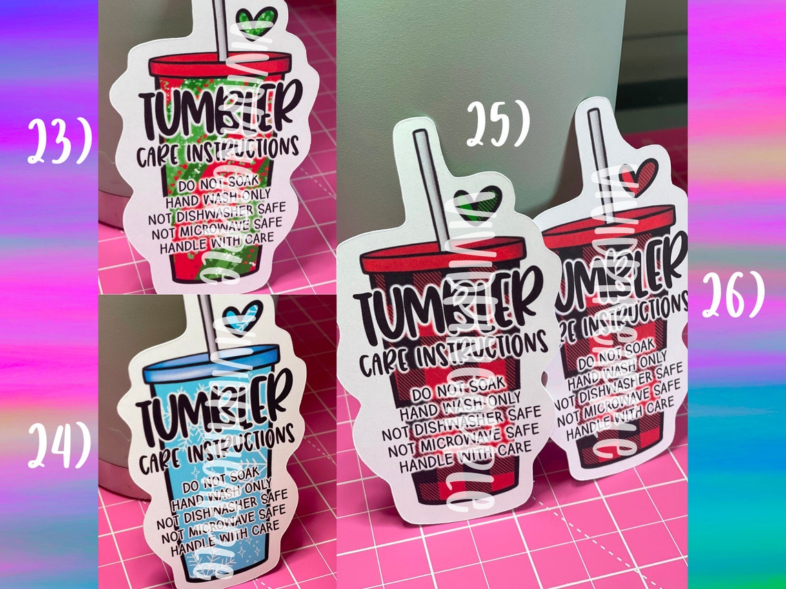 Tumbler Care Cards Small Business Cards Tumbler Business Etsy