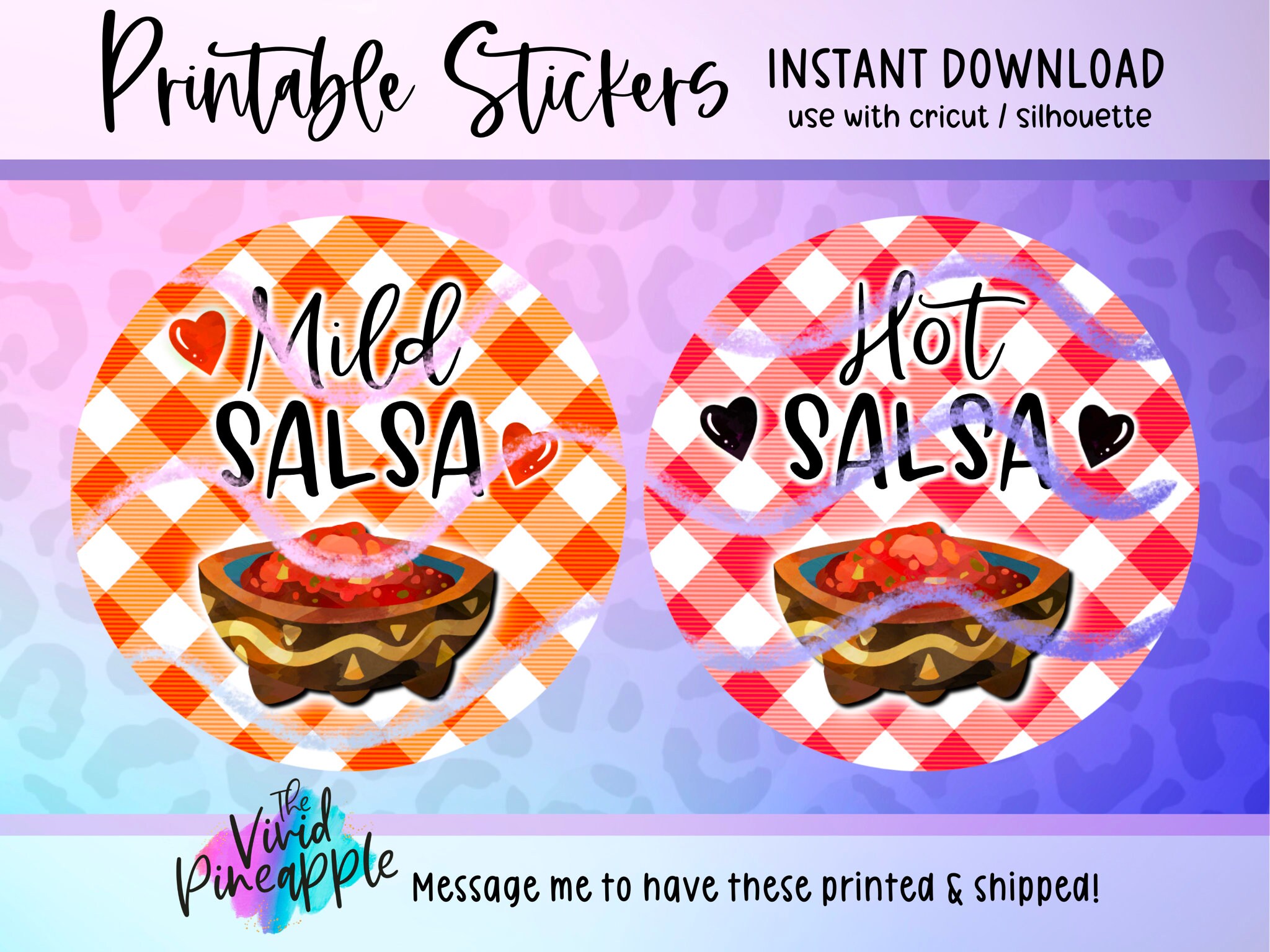 PNG Sticker Downloads - Mild & Hot Salsa Stickers - Food Canning ...