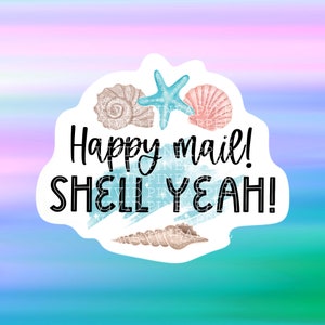 PNG Sticker Download - Happy Mail - SeaShells - Ocean - Small Business Sticker - Happy Mail Sticker